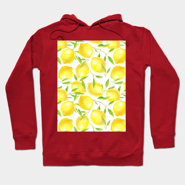 Lemons and leaves  pattern design Hoodie by katerinamk